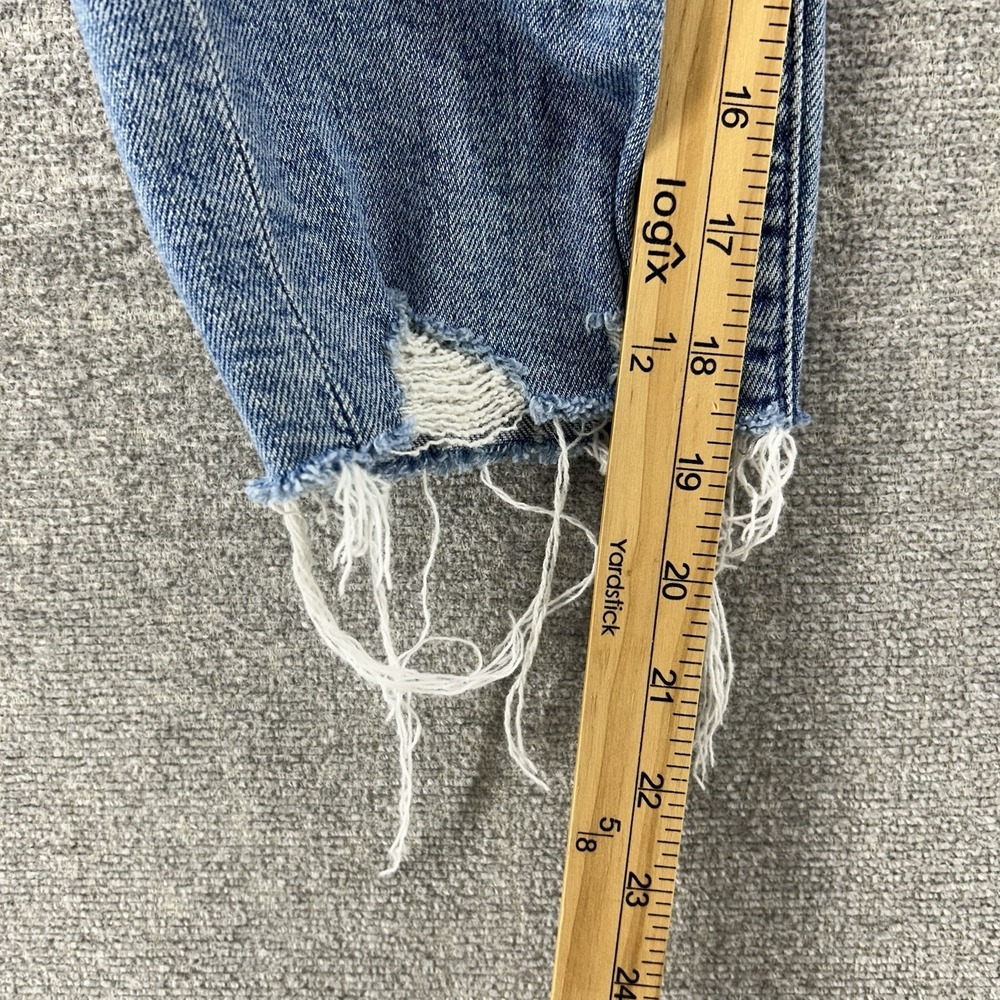 Mother The Almost Saint Cropped Jeans Women Size 25 Blue Denim Distressed - Picture 12 of 13